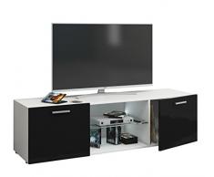 VCM TV Schrank Lowboard Tisch Board Fernseh Sideboard Wandschrank Wohnwand Holz WeiÃ/Schwarz 40x95x36 cm Jusa Hochglanz