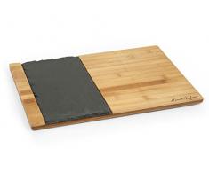 H+H Alessandro Borghese Schneidebrett Einfachheit, Holz, Braun/Schwarz, 30 x 40 x 1.3 cm