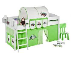 Lilokids IDA4105KW-TRECKER-GRUEN Kinderbett, Holz, trecker grün, 208 x 98 x 113 cm