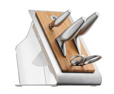 WMF Chefs Edition Messerblock mit Messerset, 5-teilig, Spezialklingenstahl, 3 Messer geschmiedet, Schere, Block-Bambus, Kunststoff, Edelstahl, Performance Cut