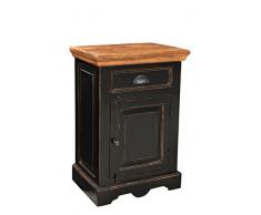 SIT-Möbel 5859-11 Nachttisch Corsica, 50 x 40 x 60 cm, Mango / MDF, schwarz mit honigfarbiger Deckplatte
