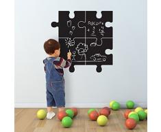 Walplus 27Â x 27Â cm WandSticker Kreidetafel Puzzle abnehmbarer selbstklebend Wandbild Kunst Abziehbilder Vinyl Home Dekoration DIY Living Schlafzimmer DÃ©cor Tapete Kinder Zimmer Geschenk, Schwarz