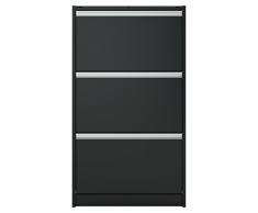 Steens Furniture Steens Group Schuhschrank, 3 Fächer, MDF, Holz, Schwarz, 18 x 63 x 111 cm