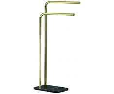Kela 20020 Handtuchhalter, 2 Arme, Marmor/Metall, 80,5 cm, Liron, Goldfarben