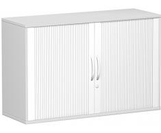 Gera Möbel Schranksystem Flex Querrollladenschrank, Holzdekor, Silber/Lichtgrau, 120 x 42.5 x 79.8 cm