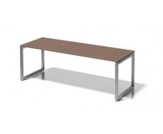 Bisley Cito Schreibtisch, 740 mm HÃ¶henfixes O H 19 x B 2200 x T 800 mm, Dekor NuÃbaum, Gestell Silber, Metall, Wn355 Dekor NuÃbaum, Gestell Silber, 80 x 220 x 85 cm
