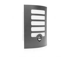 Smartwares LED Wandleuchte mit Sensor Außenleuchte Wandlampe 7 W Grau GWI-172-HG