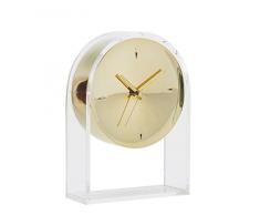 Kartell Air du Temps Tischuhr, Plastik, Kristallklar/gold, 21.5 x 8 x 30 cm