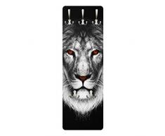 Apalis 78729 Wandgarderobe Dark Lion II | Design Garderobe Garderobenpaneel Kleiderhaken Flurgarderobe Hakenleiste Holz Standgarderobe Hängegarderobe | 139x46cm
