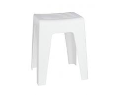 WENKO Badhocker Kumba Hocker, Sitzhocker, Wohnhocker, Polypropylen, Weiß, 32 x 38 x 47 cm