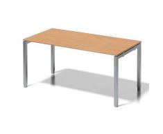 Bisley Cito Schreibtisch, 650-850 mm HÃ¶heneinstellbares U H 19 x B 1600 x T 800 mm, Dekor Buche, Gestell Silber, Metall, Bc355 Dekor Buche, Gestell Silber, 80 x 160 x 85 cm
