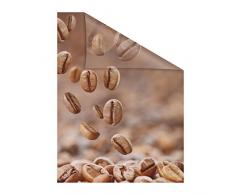 Lichtblick Fensterfolie 100 x 100 cm mit Motiv Kaffee - Braun, Selbstklebender Sichtschutz ohne Bohren, blickdichtes Fensterdekor, für alle Glasflächen