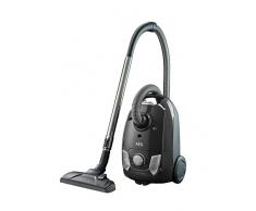 AEG VX4-1-GM-T Staubsauger mit Beutel (750 Watt, Inkl. Zusatzdüsen, Zubehör integriert im Gerät, Tragegriff, leicht, 7,5 m Aktionsradius, waschbarer Hygiene Filter, ergonomischer Handgriff) grau