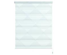 GARDINIA Doppelrollo zum Klemmen oder Kleben, Duo-Rollo/ Seitenzugrollo, Transparent und blickdicht, Alle Montage-Teile inklusive, Triangle, Weiß, 90 x 220 cm (BxH)