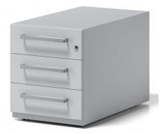 Bisley Rollcontainer Note mit Griff, 3 Universalschubladen, Metall, 645 Lichtgrau, 77.5 x 42 x 49.5 cm