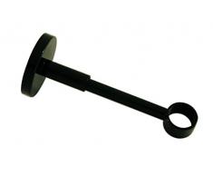 GARDINIA 31028 Träger mit Metallmontageplatte für Gardinenstangen, 1-läufig, Geschlossen, Alle Montage-Teile inklusive, Serie Chicago, Durchmesser 20 mm, Schwarz