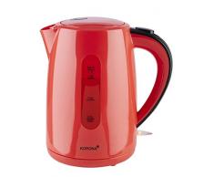 Korona 20132 Wasserkocher mit 1,7 Liter Fassungsvermögen in rot - Leistungsstarker Kocher mit einer 360° Basisstation