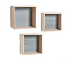 Zeller 15144 Wand-Regal-Set Cubes, 3-teilig, Holz Wandregal, Holz, Grau