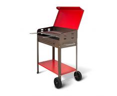 Artigian Ferro 501.b Holzkohlegrill mit Gitter für die Kochen, Schwarz