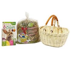 Heitmann Deco Oster-Set: Korb, Heu und Eierfarbe für Das Perferkte Osternest, Natur, 24 x 17 x 12 cm, 3-Einheiten