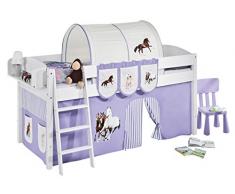 Lilokids IDA4105KW-PFERDE-LILA Kinderbett, Holz, pferd lila, 208 x 98 x 113 cm