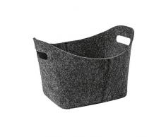 Adam Schmidt Korb Oval 36x28x24cm aus Filz, Stoff, Dunkelgrau