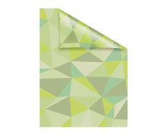 Lichtblick Fensterfolie 100 x 180 cm mit Motiv Pattern Dreiecke - Grün, Selbstklebender Sichtschutz ohne Bohren, blickdichtes Fensterdekor, für alle Glasflächen
