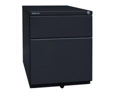 Bisley Rollcontainer Oba, mit 25 mm Top, 1 Universalschublade, 1 HR-Schublade, Metall, 634 Anthrazitgrau, 56.5 x 42 x 51.9 cm