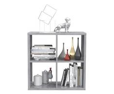 NEWFACE Mauro Regal / Raumtrenner 2X2 Fächer , Holz, Betonoptik, MaÃe (B*H*T): 72,7 x 72,8 x 32,11cm