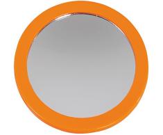 Sanwood 6650908 Nelly Kosmetikspiegel 5-fach VergrÃ¶Ãerung Aufsatzspiegel mit SaunÃ¤pfen und farbigem Rand, Acryl, Orange, 15.7 x 15.7 x 2.5 cm