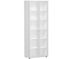 Gera MÃ¶bel Schranksystem Flex FlÃ¼geltÃ¼renschrank, DrehtÃ¼renschrank, Holzdekor, WeiÃ, 80 x 42 x 216 cm