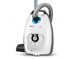 Siemens Z 7.0 family Bodenstaubsauger mit Beutel VSZ7442S, sehr niedriger Stromverbrauch, XXL-Polsterdüse, langes Kabel, für Allergiker, 650 Watt, weiß