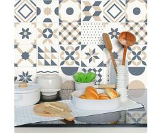 24 Aufkleber Fliesen | Sticker Selbstklebend Fliesen â Mosaik Fliesen Wandtattoo Badezimmer und Küche | Fliesen Kleber â minimalistisch â 10 x 10 cm â 24-teilig