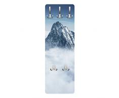 Apalis 78760 Wandgarderobe Die Alpen über den Wolken | Design Garderobe Garderobenpaneel Kleiderhaken Flurgarderobe Hakenleiste Holz Standgarderobe Hängegarderobe | 139x46cm