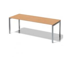 Bisley Cito Schreibtisch, 650-850 mm HÃ¶heneinstellbares U H 19 x B 2200 x T 800 mm, Dekor Buche, Gestell Silber, Metall, Bc355 Dekor Buche, Gestell Silber, 80 x 220 x 85 cm