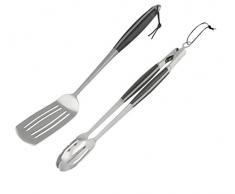Campingaz Grillzubehör, Premium Grillbesteck Set aus Edelstahl, bestehend aus extra langer Grillzange und Grillspachtel/Pfannenwender für Gasgrill und Holzkohlegrill, spülmaschinenfest