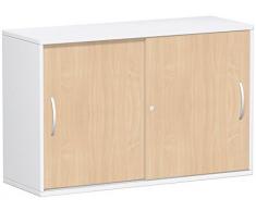Gera MÃ¶bel Schranksystem Flex SchiebetÃ¼renschrank, Holzdekor, Buche/WeiÃ, 120 x 42.5 x 79.8 cm