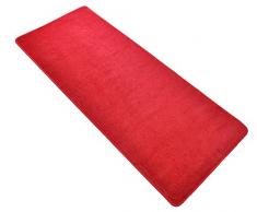 HANSE Home 101151 unifarben Teppich Läufer Brücke Bettumrandung Stufenmatten Treppenschoner, rot, 80 x 300 cm