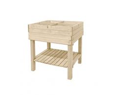 greemotion 130676 Hochbeet aus Holz, Blumenbeet für den Balkon, Kräutergarten hoch, Terrasse/Garten, Kiefer, Natur, 79 x 59 x 79 cm