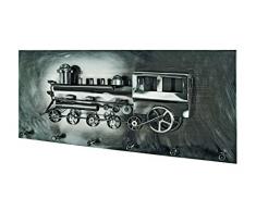 Haku-Möbel 32807 Wandgarderobe, 12 x 80 x 35 cm, schwarz-nickel