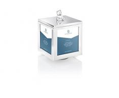 Zilverstad Fotodose Bär mit Herz mit Spieluhr, Zink-Legierung, Silberfarben, 7.7 x 7.7 x 10.9 cm