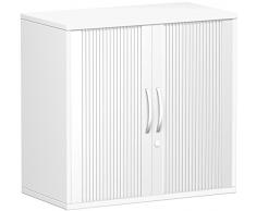 Gera Möbel Schranksystem Flex Querrollladenschrank, Holzdekor, Silber/WeiÃ, 80 x 42.5 x 79.8 cm