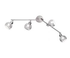 WOFI Deckenspot, Glas, G9, 112 W, Silber, 83 x 11 x 19.7 cm