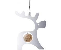 Wedo 2058554 Vogelfutterstation Rudibird, aus Eisen, 17,5 x 21,5 x 0,1 cm, inkl. 50 cm Schnur, silber