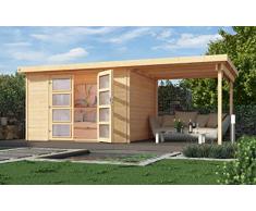 weka Gartenhaus 321 B Gr. 1, natur, 19 mm, DT Milchglas, Anbau 230 cm