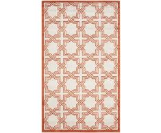 Safavieh Barcares In- und Outdoorteppich, AMT413F, Elfenbein/Orange, 121 X 182 cm