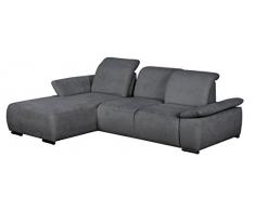 Cavadore Polsterecke Tabagos / Funktionssofa mit Longchair links / Modernes Sofa mit Sitztiefenverstellung/ Verstellbare Rückenlehne / 283x85x187 (B x H x T) /Farbe: Fango (grau)