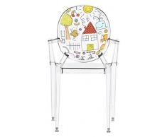 Kartell 285522 Loulou Ghost Kinderstuhl, Polykarbonat, transparent, 37 x 40 x 63 cm