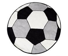 Premier Housewares Kinder Fußball Teppich, Baumwolle, Schwarz