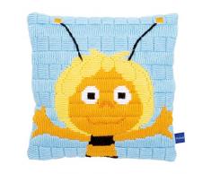 Vervaco Spannstich Stickkissen Fröhliche Maja Spannstichkissen, Baumwolle, Mehrfarbig, 25 x 25 x 0.3 cm